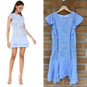 Parker Women's Blue Bennett Ruffle Dress size 2